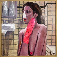 Used "Bizarre Love", Acrylic on Canvas and Cardboard, Figurative Contemporary Art