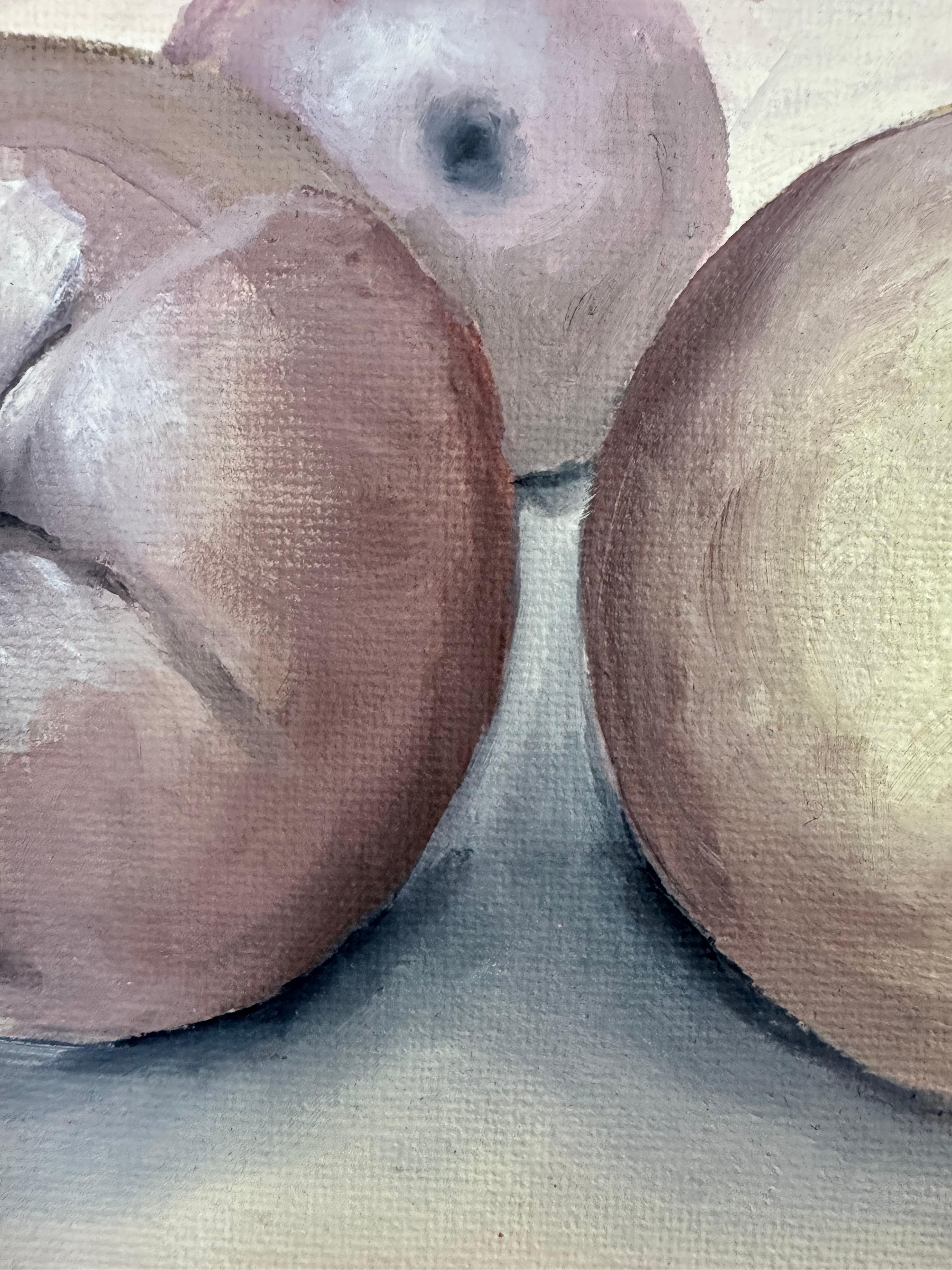 Bodegón figurativo contemporáneo enmarcado Pintura al óleo sobre lienzo. 