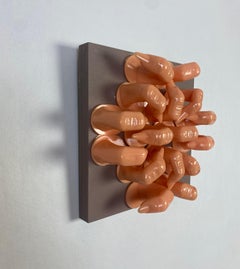 "Fragmento de sueño 5". Escultura Surrealista de Pared, Ensamblaje de Polímero sobre MDF