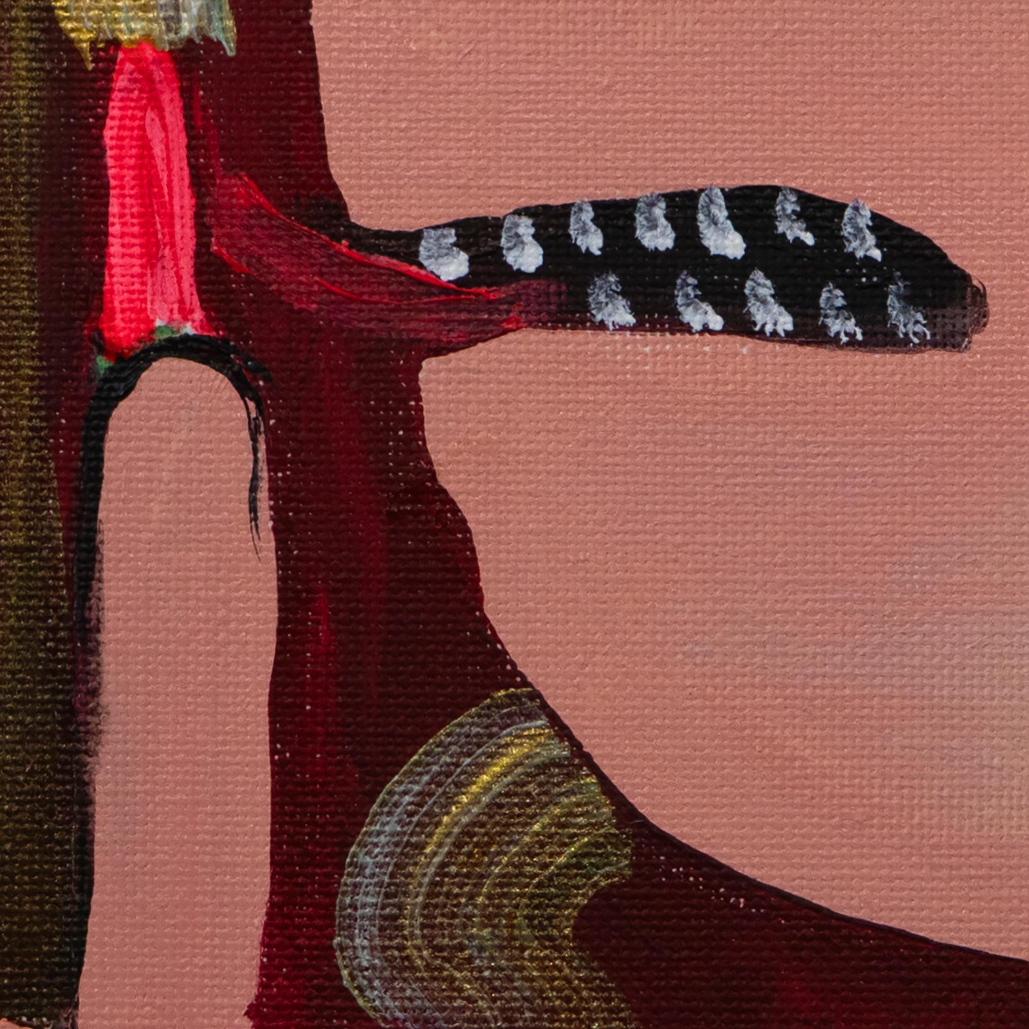 Pittura figurativa umoristica a gesti queer, olio e acrilico su tela. 