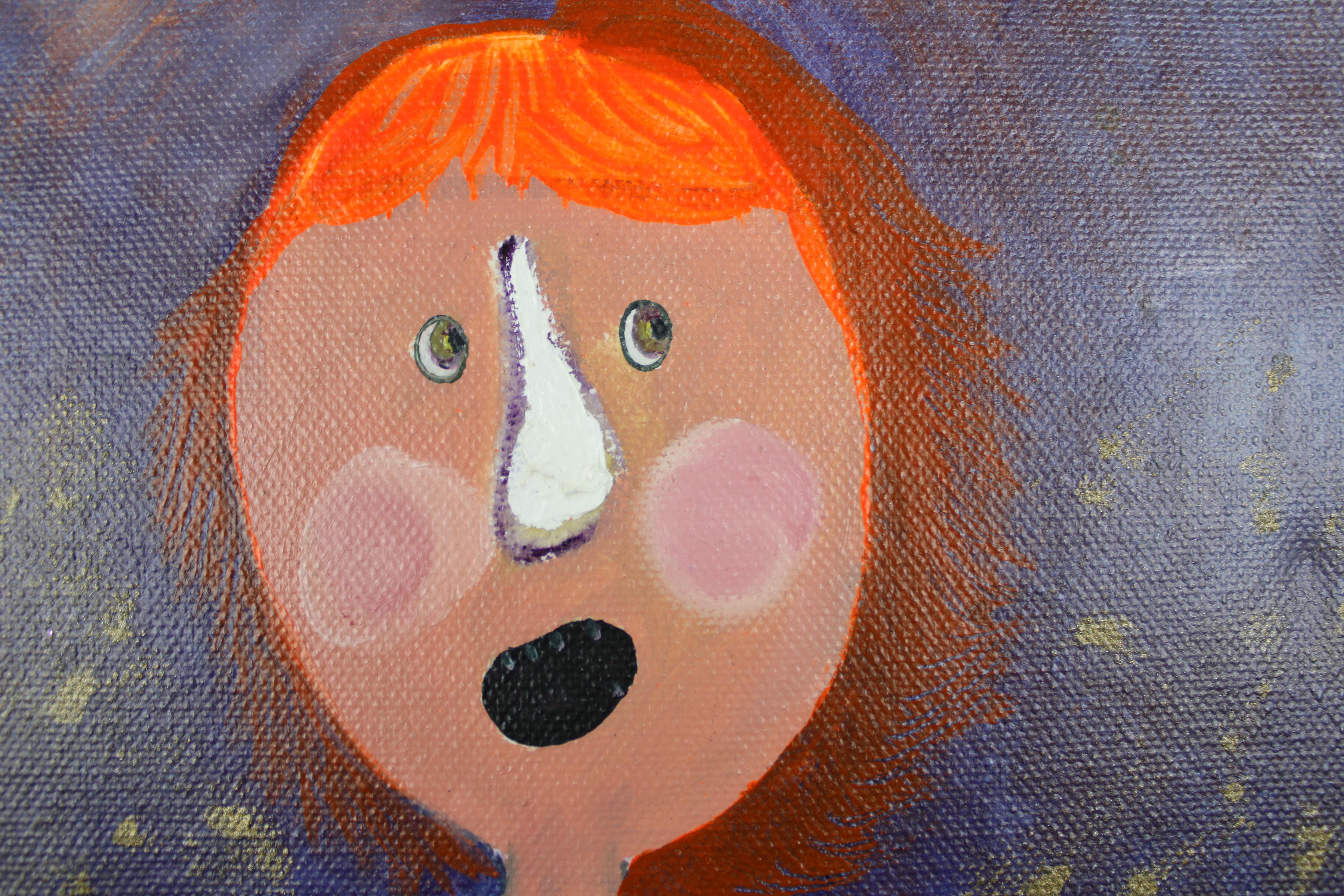 Pintura Naïve Desnudo Figurativo Lucy Boom, Enmarcado Técnica Mixta sobre Lienzo en venta 5