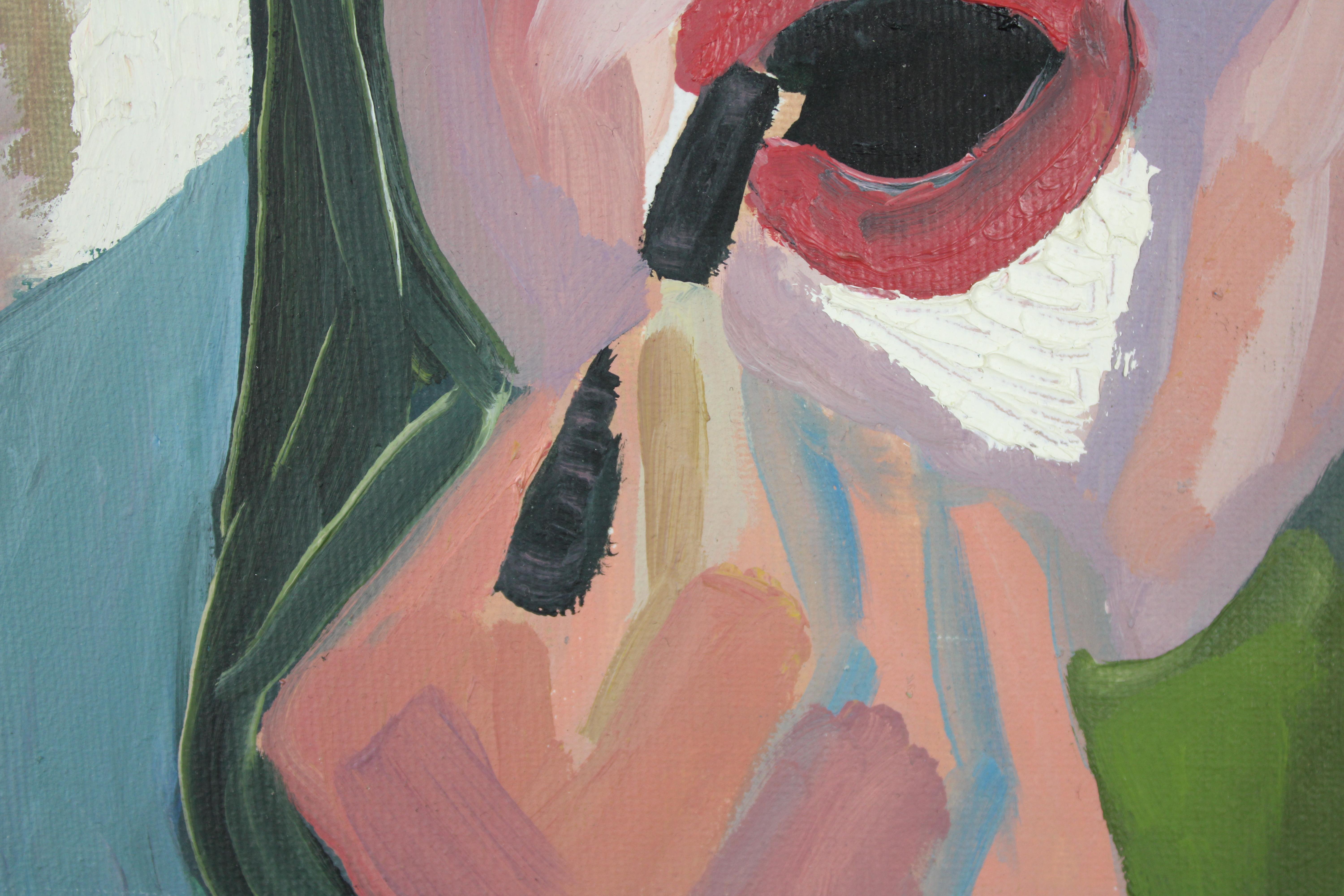 You Can Look (2018) est une œuvre précoce de la série continue Influencers de Taberna d'Inés Silvalde, qui marque un moment charnière dans son expérimentation de la couleur, de la texture et de la composition spontanée. Exécuté à l'huile sur toile,