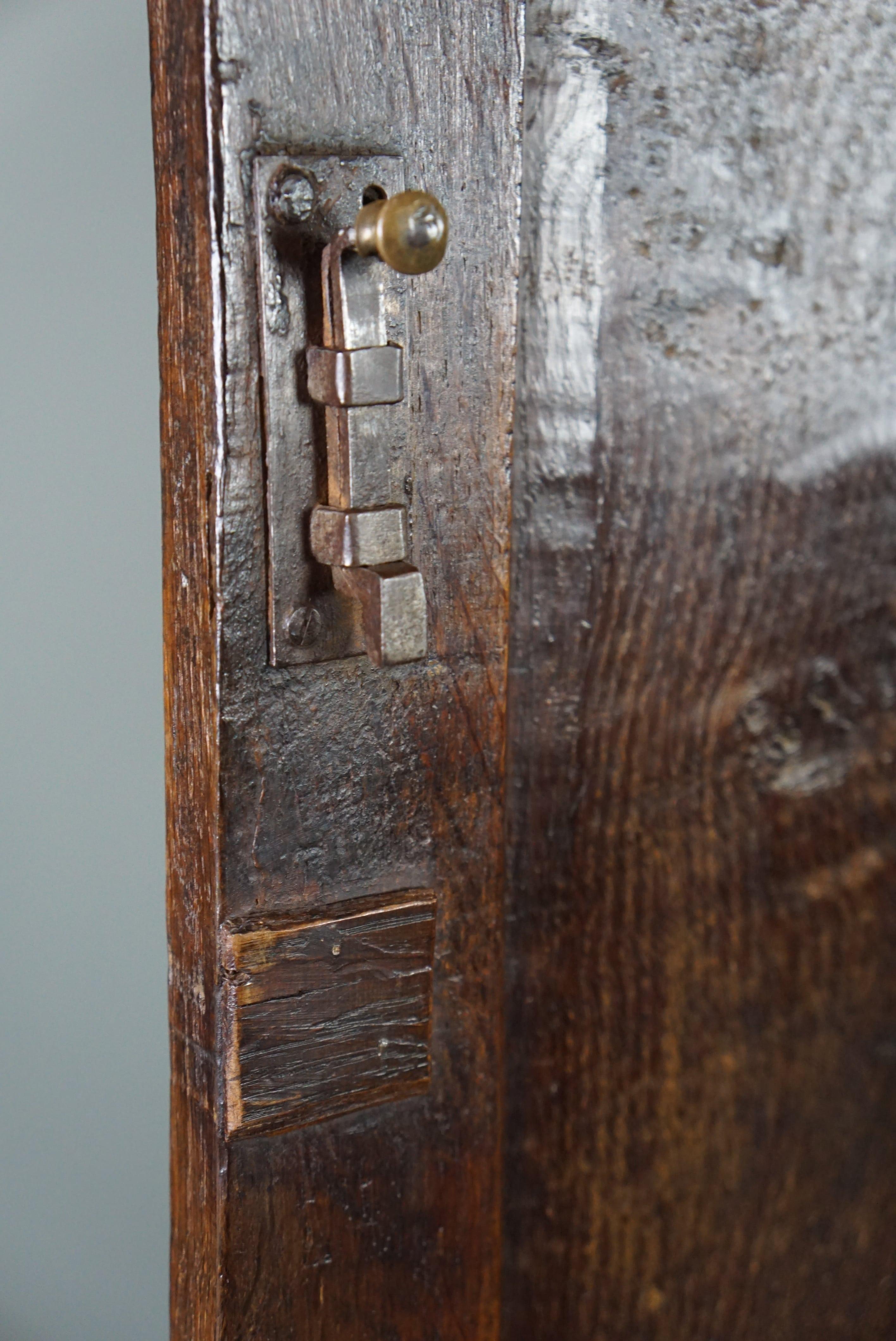Insanely beautiful antique oak 4-door cupboard, 18th century For Sale 3