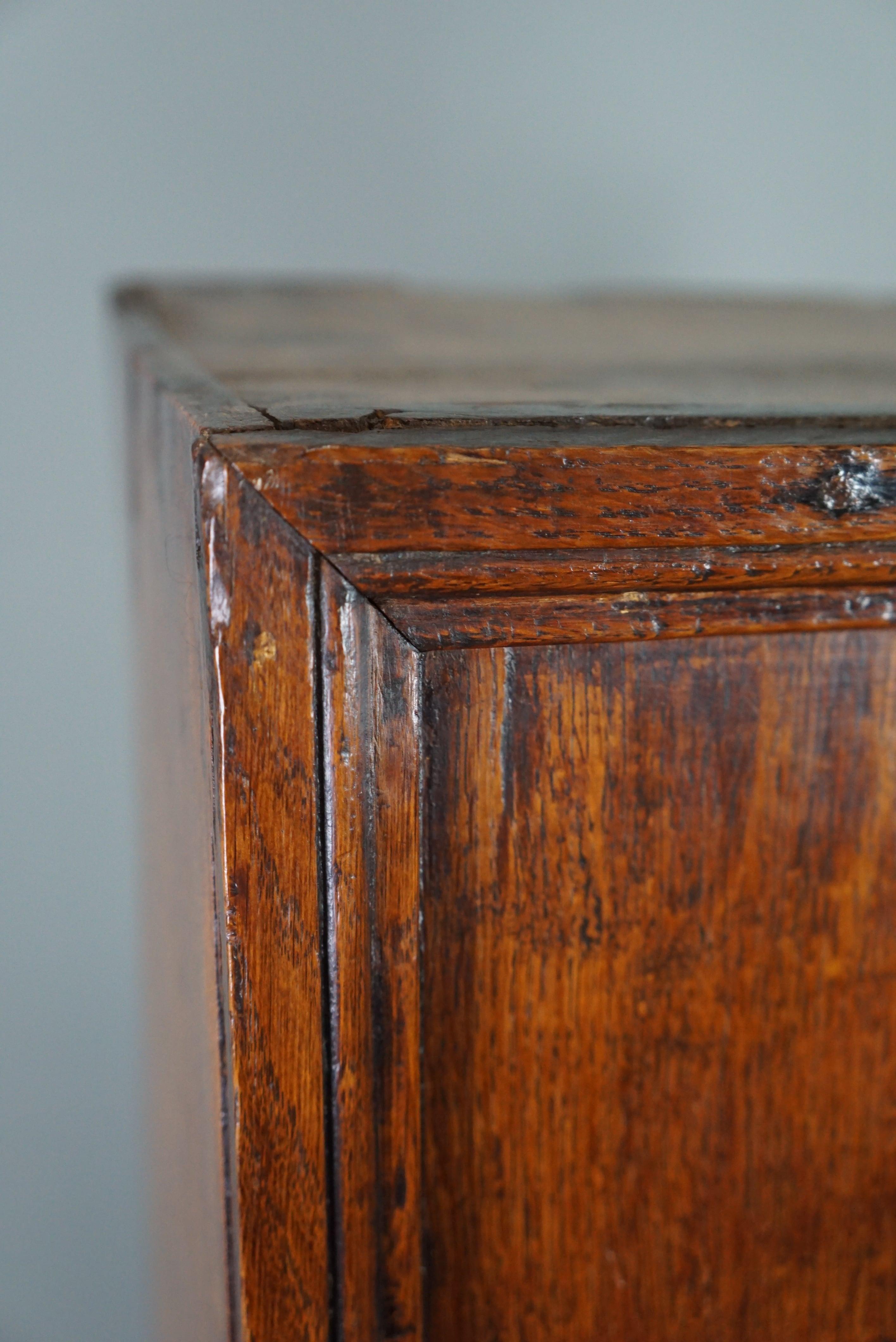 Insanely beautiful antique oak 4-door cupboard, 18th century For Sale 5