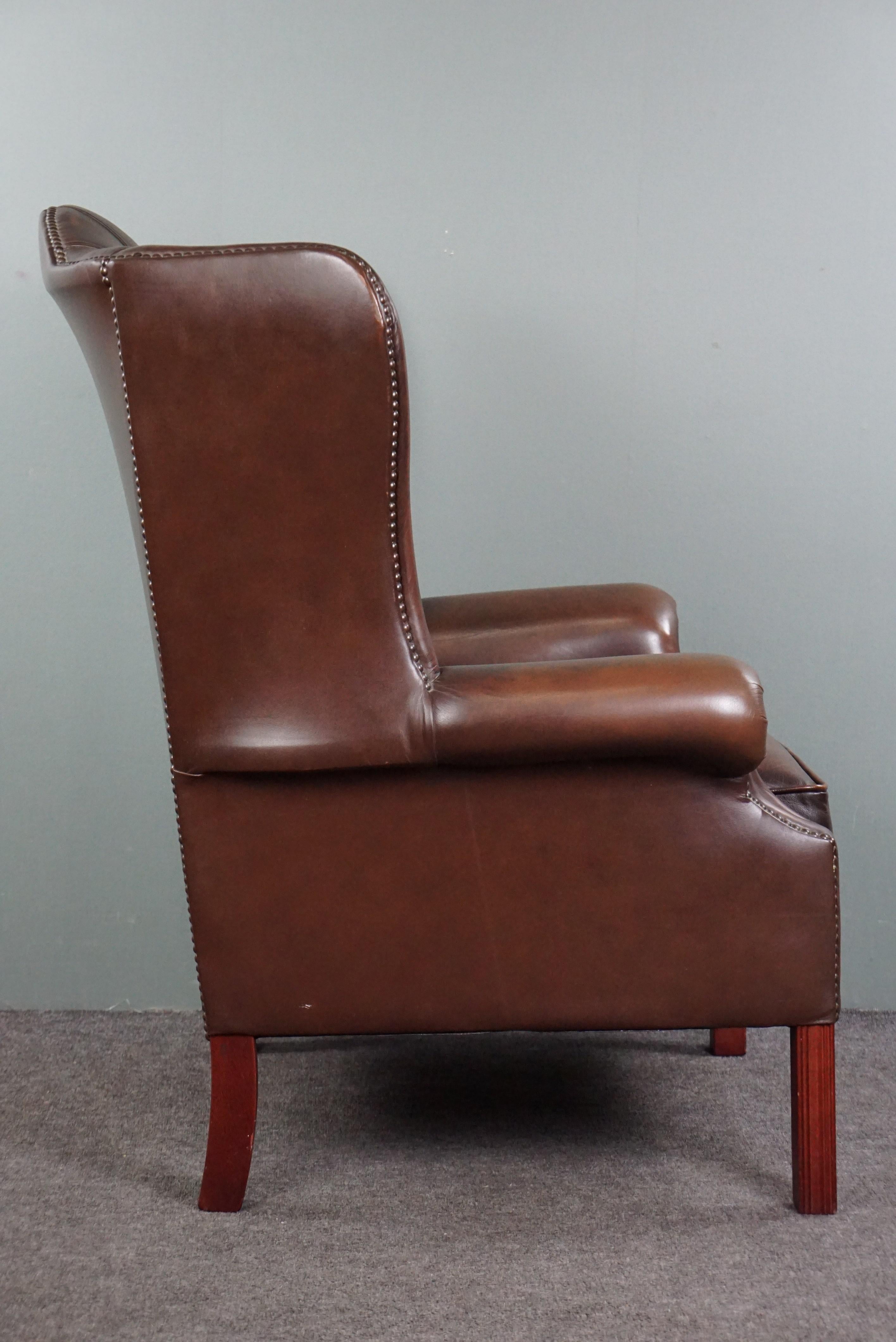 Contemporary Insanely colored Chesterfield wingback armchair. For Sale