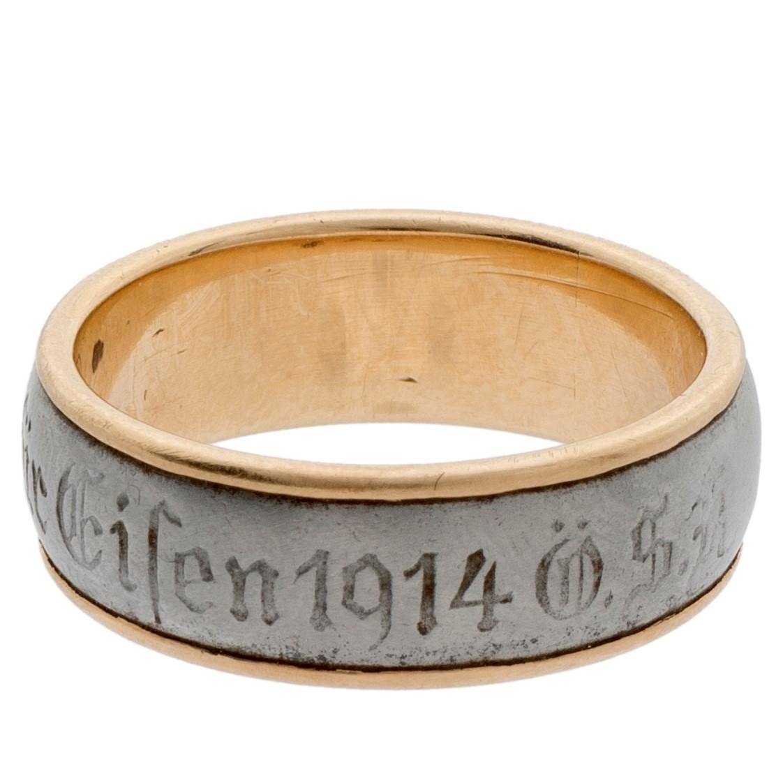 Beschrifteter patriotischer Ring aus dem Ersten Weltkrieg im Zustand „Gut“ im Angebot in Chicago, IL