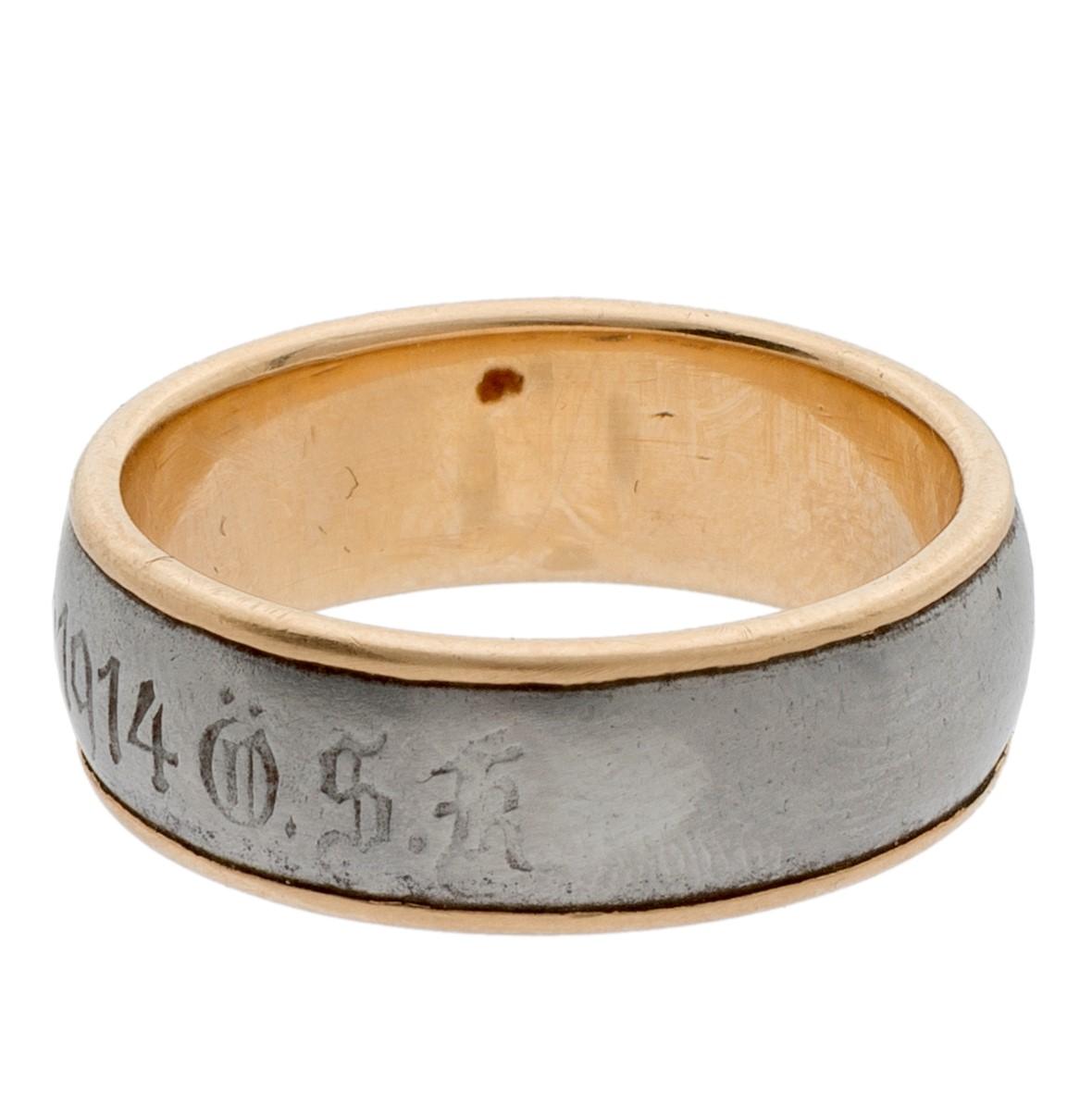Beschrifteter patriotischer Ring aus dem Ersten Weltkrieg für Damen oder Herren im Angebot