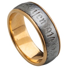 Bague avec inscription patriotique datant de la première guerre mondiale