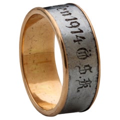 Bague avec inscription patriotique datant de la première guerre mondiale