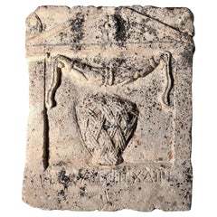 Antique Inscribed Roman naiskos type stele, 1st century AD