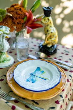 Hand-Painted Ceramic Dinner Plate - Dragonfly, Insect Collection