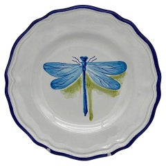 Insect Handpainted Ceramic Dinner Plates Dragonfly