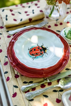 Hand-Painted Ceramic Dinner Plate - Ladybird, Insect Collection