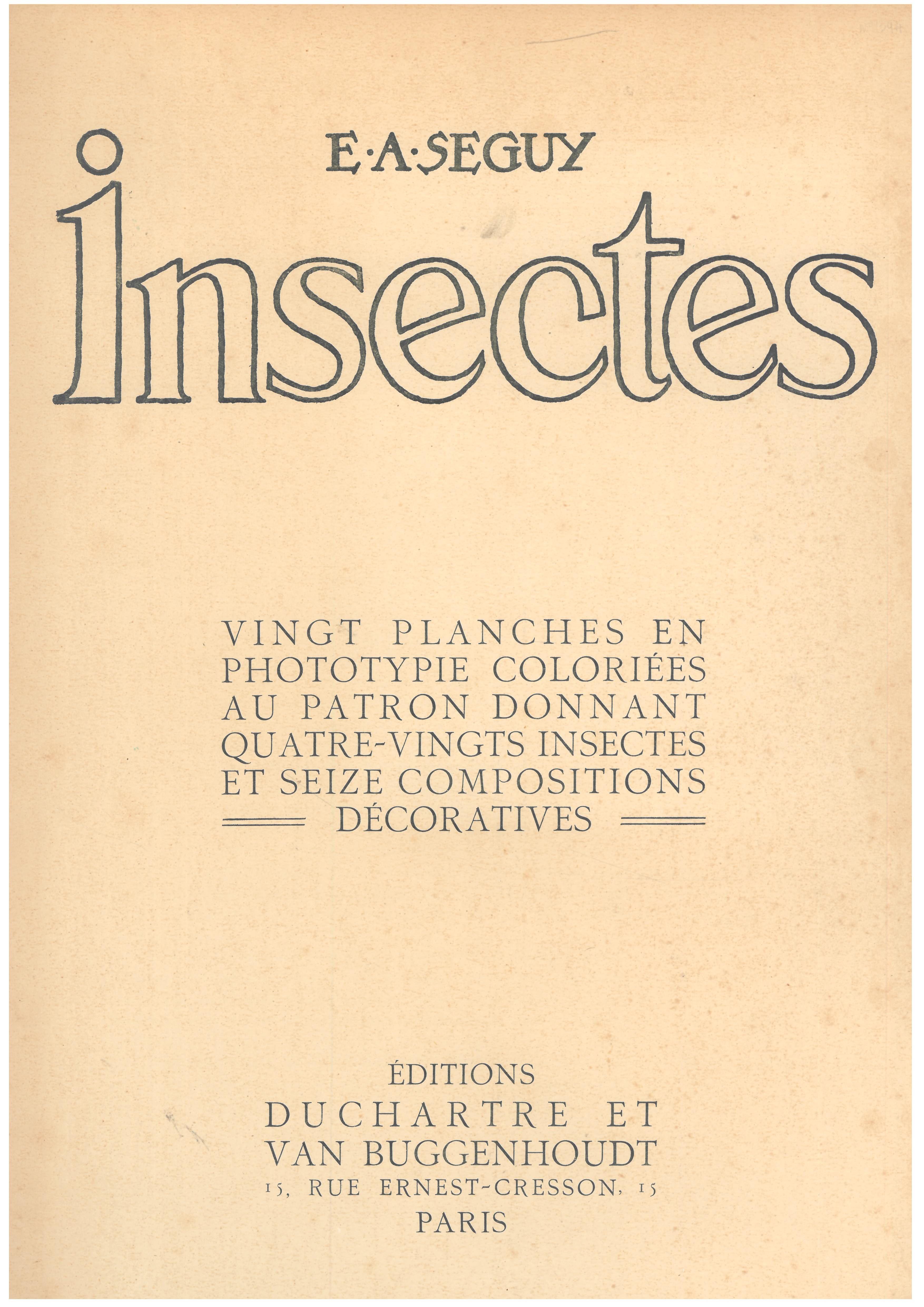 This magnificent portfolio is probably the very best and the rarest of the small number produced in the period 1890 to 1940. Seguy himself produced eleven of them spanning the Art Nouveau and Art Deco era's. The 20 plates included here are of