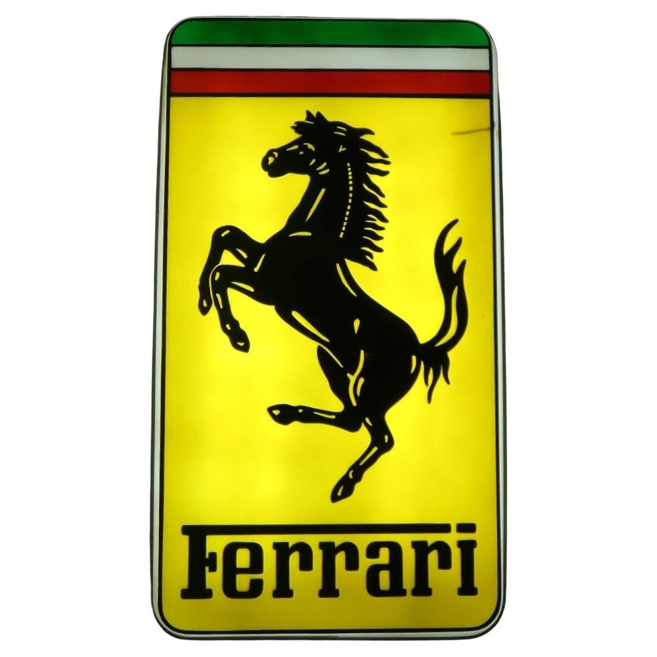 Ferrari-Leuchtreklame aus Acrylglas und Stahl im Angebot