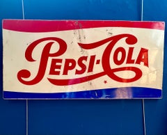 Vintage Pepsi-Cola Enameled Metal Advertising Sign, Europe, 1970s