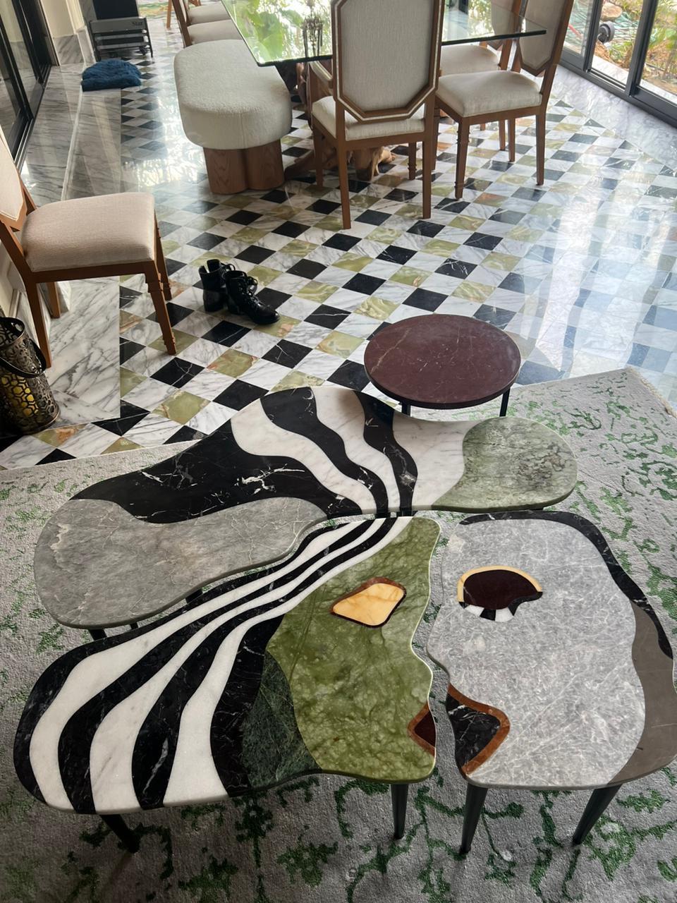 Marble And Metal Coffee Table - Inseparable by R’Kan For Sale 3