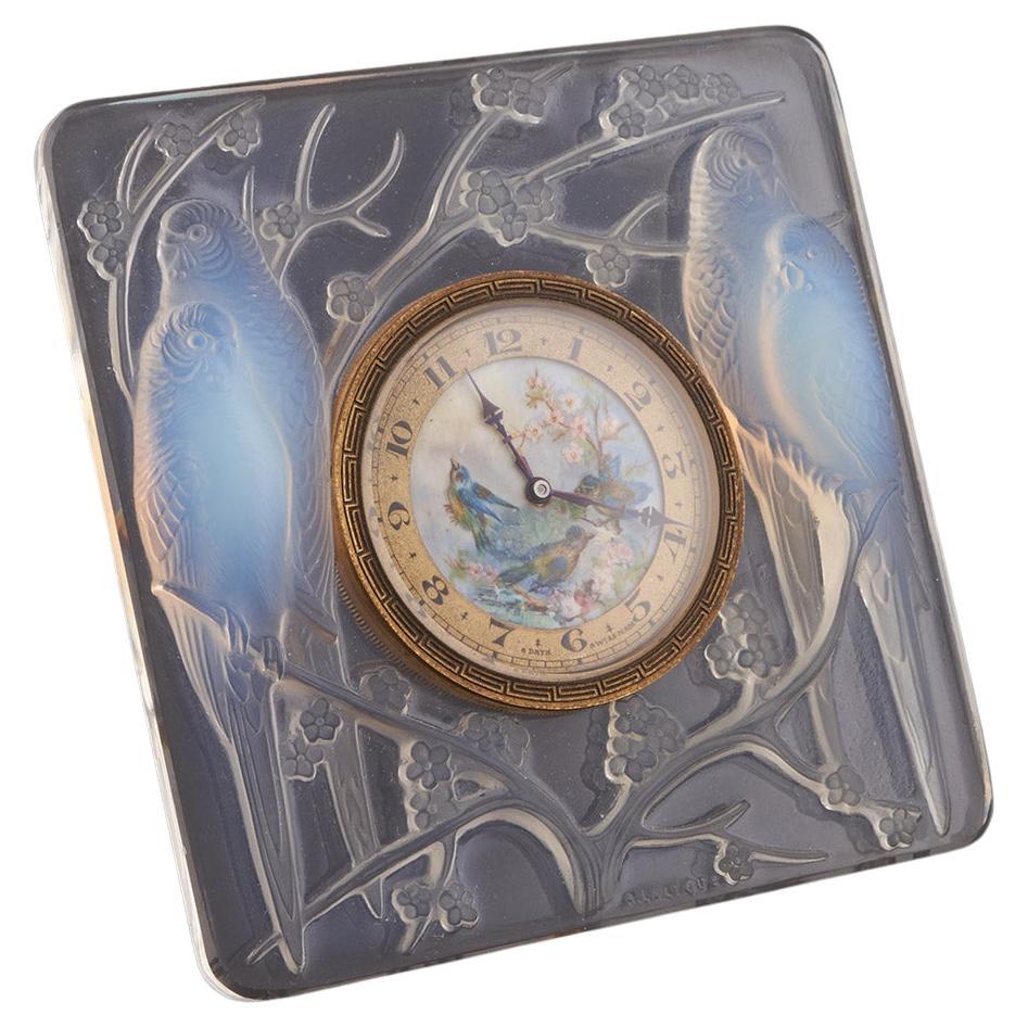 Inséparables An Art Deco Clock by Rene Lalique (1860 - 1945) For Sale