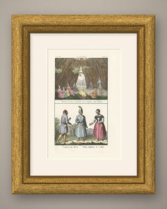 Inside a Hut of the Reindeer Lapps and Lapp Costume, Lapponia, 1842