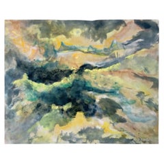 "Paesaggio interno" dipinto ad olio su tela firmato Evelyne Ballestra