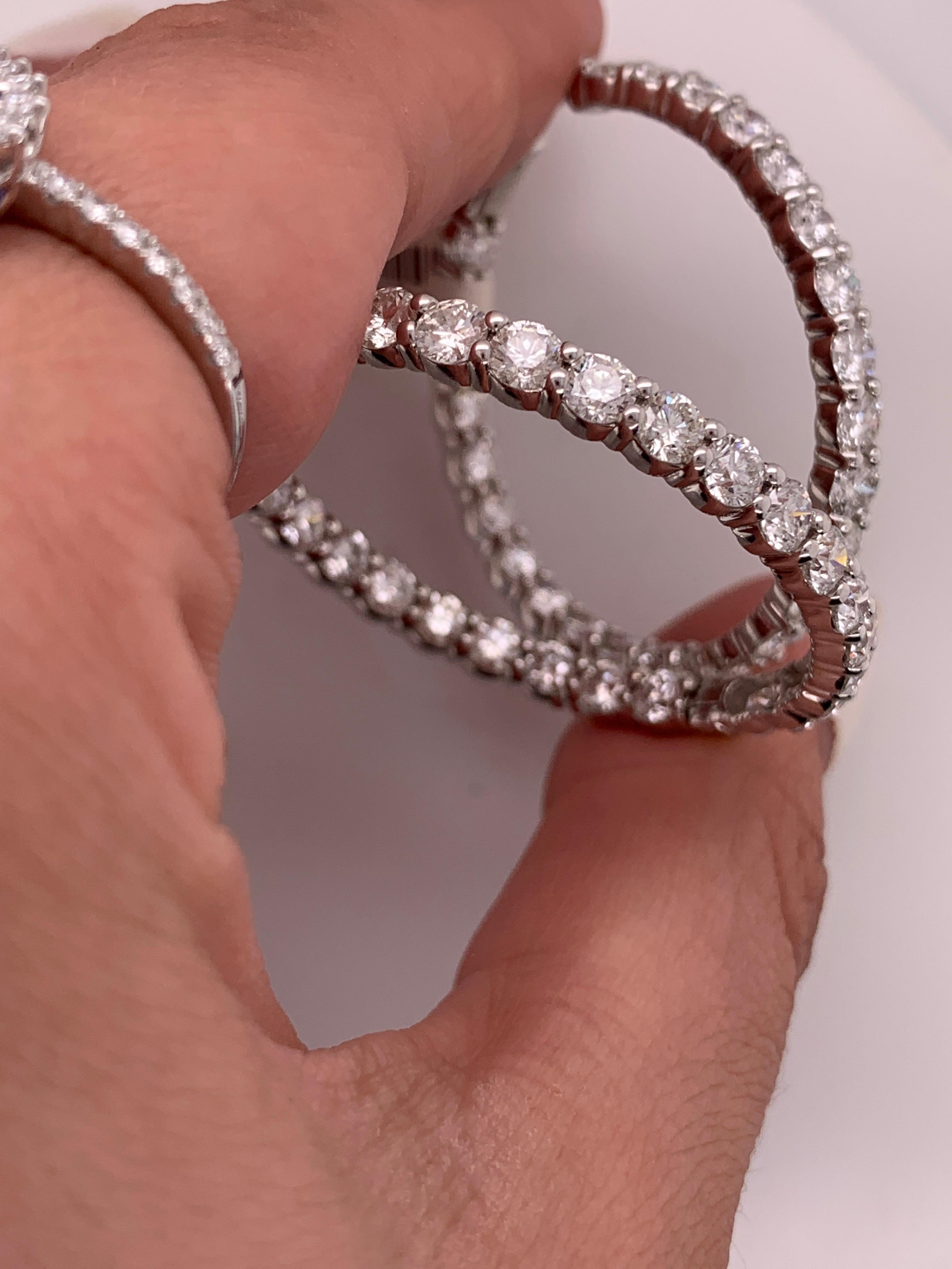 Modern Inside Out 11.00 Carat Diamond Hoops Earrings '0.20 Carat' For Sale