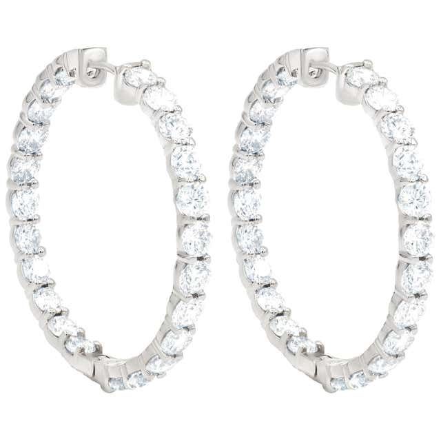 Diamond Hoop Earrings For Sale at 1stDibs