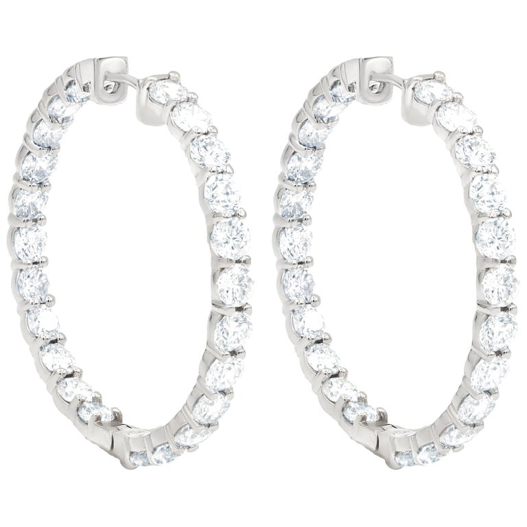Inside Out 11.00 Carat Diamond Hoops Earrings '0.20 Carat' For Sale at