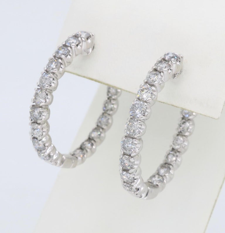Inside Out 2.75 Carat Diamond Hoop Earrings at 1stDibs | diamond hoop ...