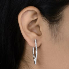 Ausgestattete Baguette-Diamant-Ohrringe aus 14 Karat Gold