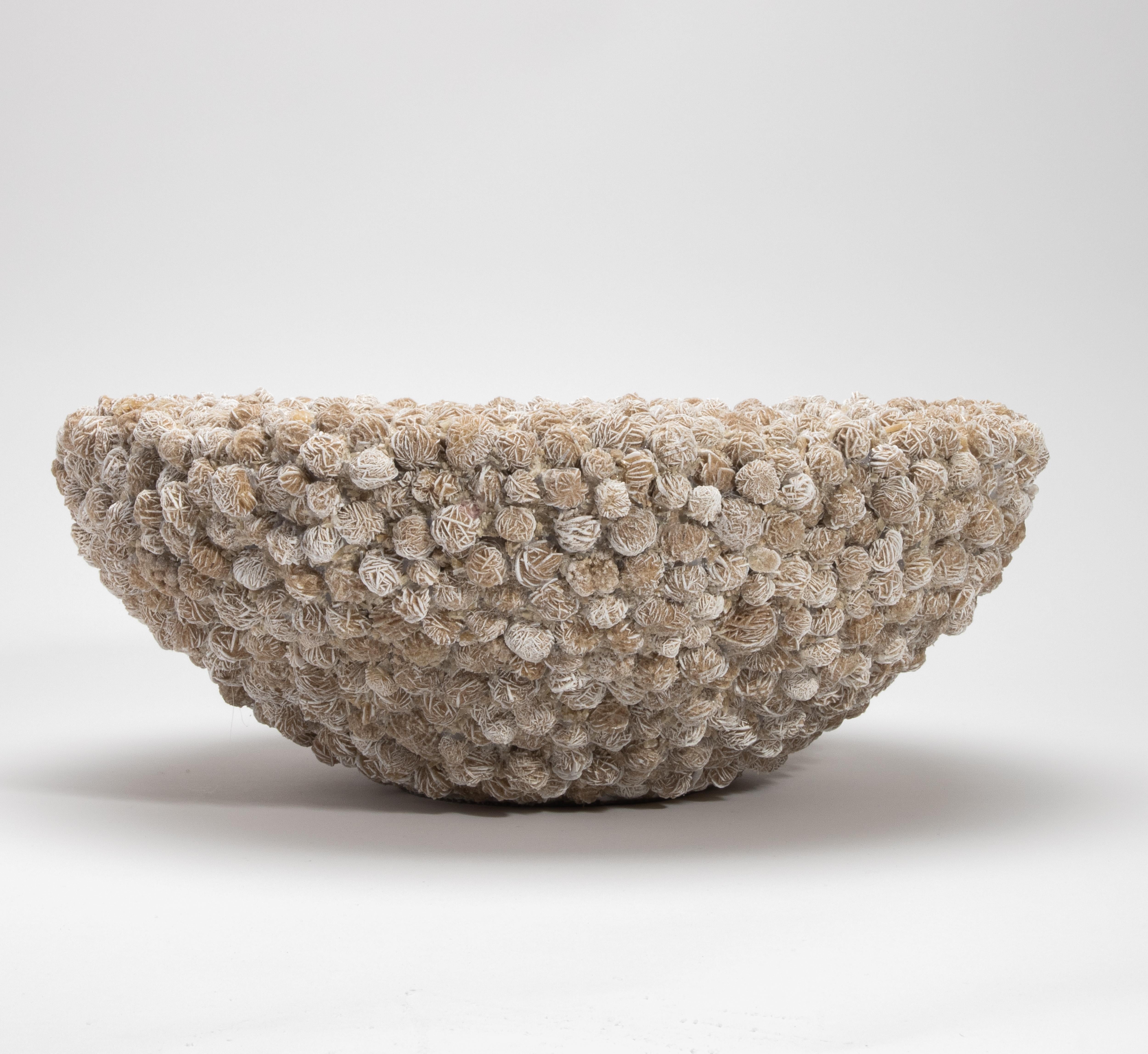 Modern Inside-Out Bowl in Desert Rose Selenite by Kathryn McCoy For Sale