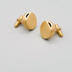Inside Out Circle Cufflinks in Gold Vermeil & Sterling Silver by Sheng Zhang