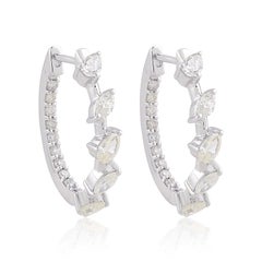 Inside Out Diamond 10 Karat Gold Huggie Hoop Earrings