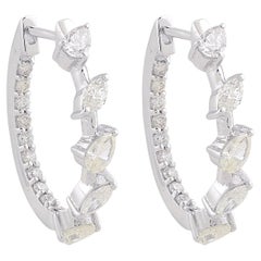 Inside Out Diamond 10 Karat Gold Huggie Hoop Earrings