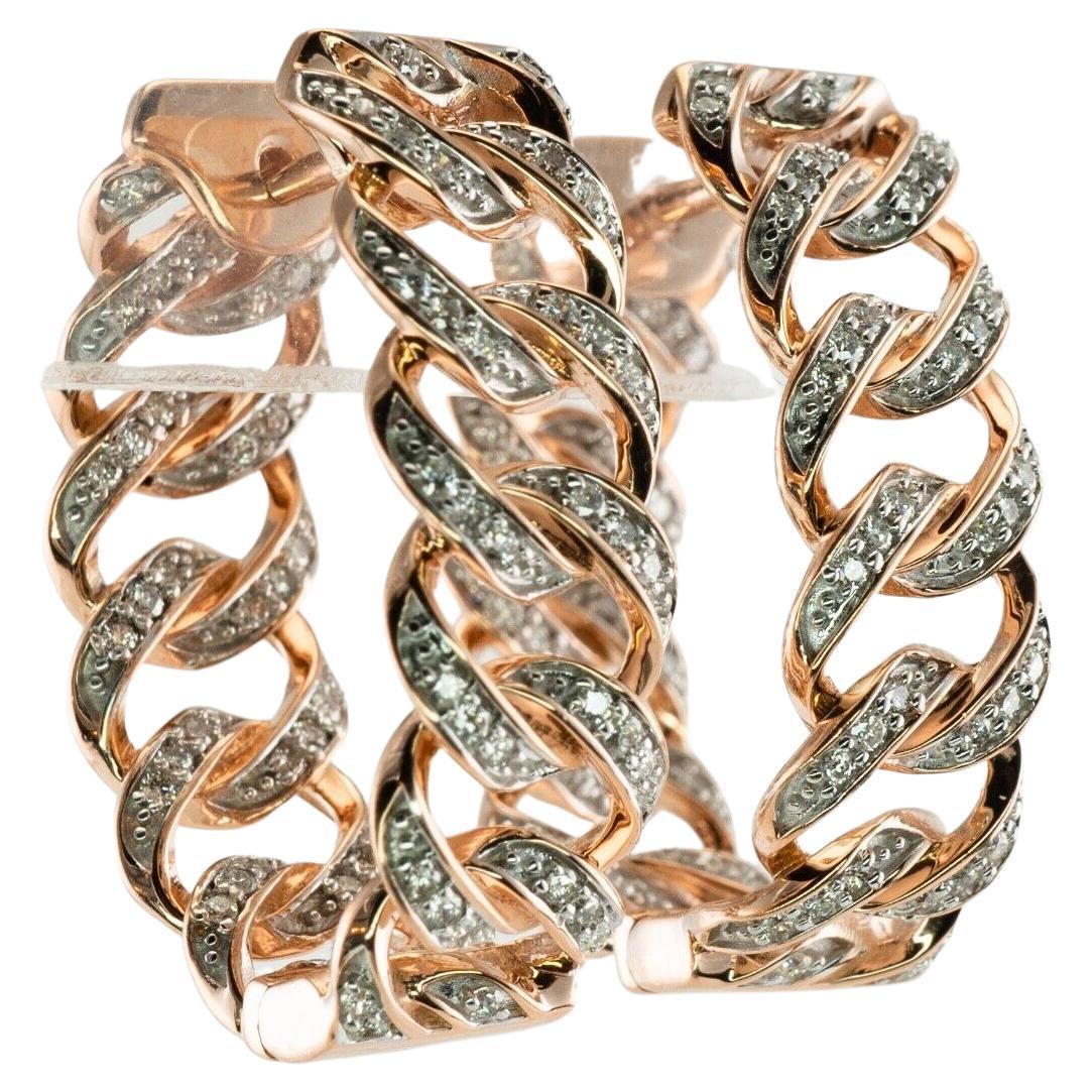 9ct Rose Gold 0.50ct Diamond Inside Out Hoop Earrings main image 1