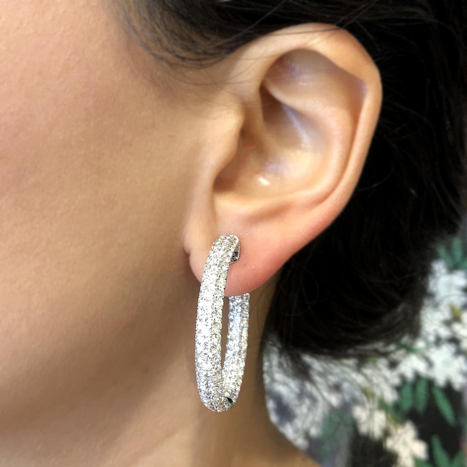 Inside-Out Diamond Gold Hoop Earrings 1