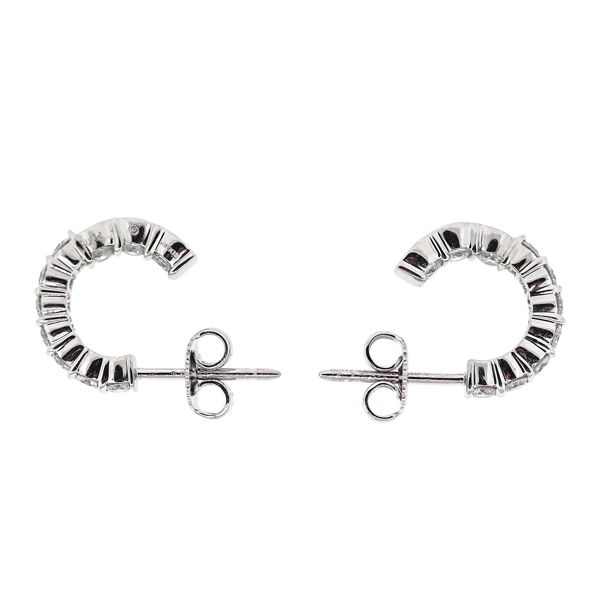 Inside-out Diamond Hoop Earrings In Excellent Condition For Sale In New York, NY