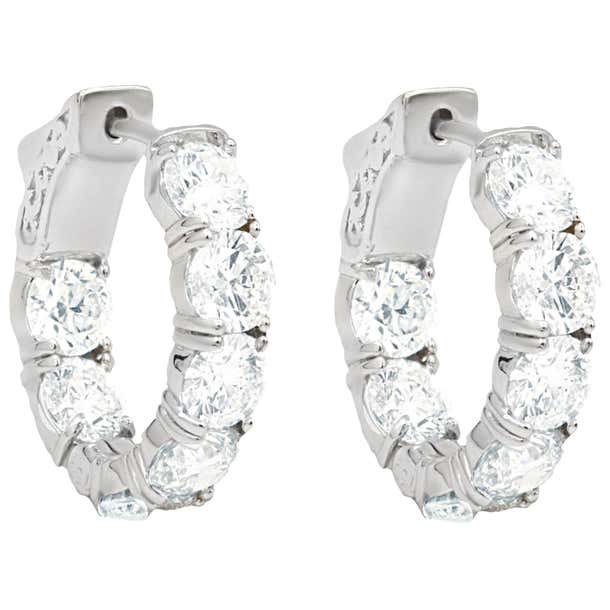 Inside Out Diamond Hoop Earrings For Sale at 1stDibs | m inside diamond ...