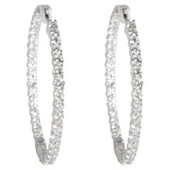 Inside Out Diamond Hoop Earrings in 14K White Gold 4.00 CTW