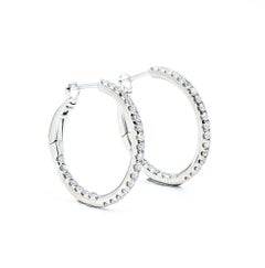 Inside-Out Diamond Hoop Earrings in 18k White Gold