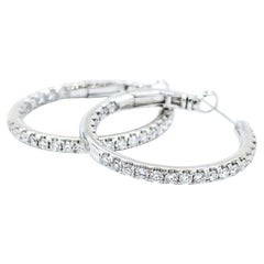 Inside-Out Diamond Hoop Earrings in 18k White Gold