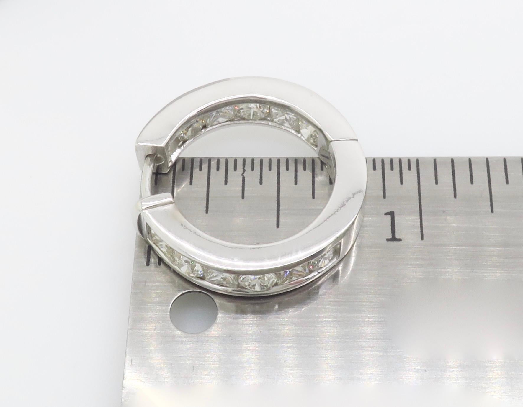 Inside-Out 3,70 Karat Diamant-Creolen mit runden Diamanten im Prinzessinnenschliff im Angebot 5
