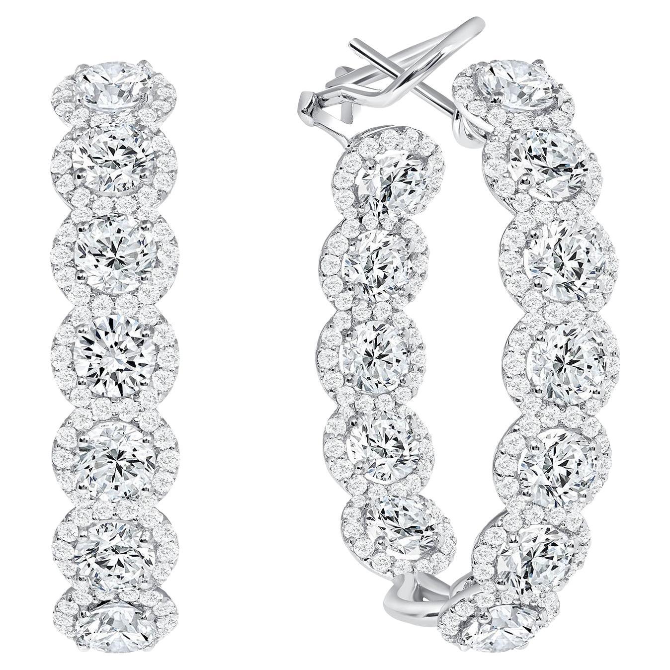 YESSAYAN Inside-Out Diamond Oval Hoop Earrings For Sale