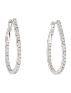 Inside-Out Diamond Pear Hoop Earrings 0.90 CT TDW 14K Gold