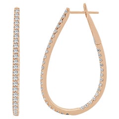 Inside-Out Diamond Pear-Shaped Hoop Earrings 1.30 CT TDW 14K Gold