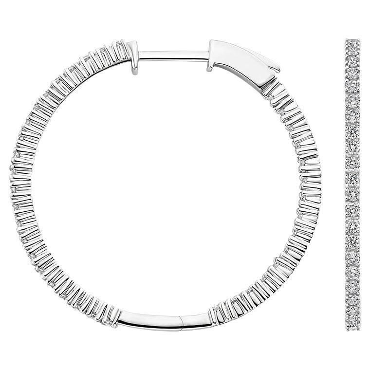 Orecchini a cerchio in oro bianco Inside Out Diamonds 14K (o 18k su richiesta)