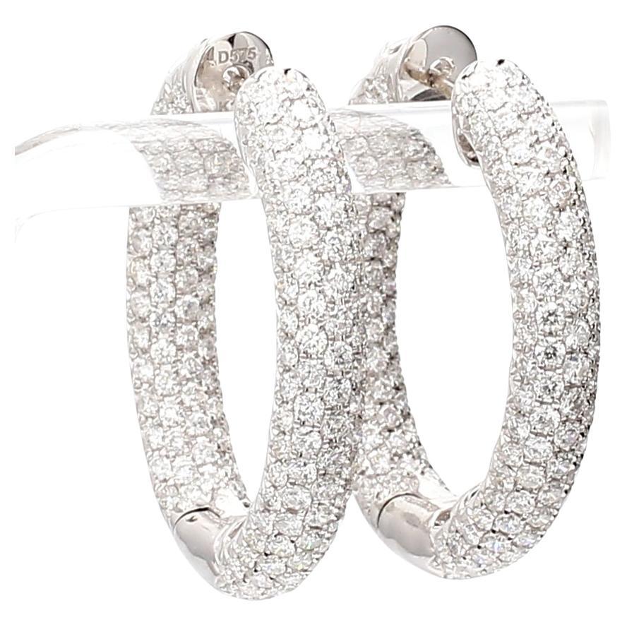 Inside-Out Hoop Earrings with Round Brilliant Diamonds