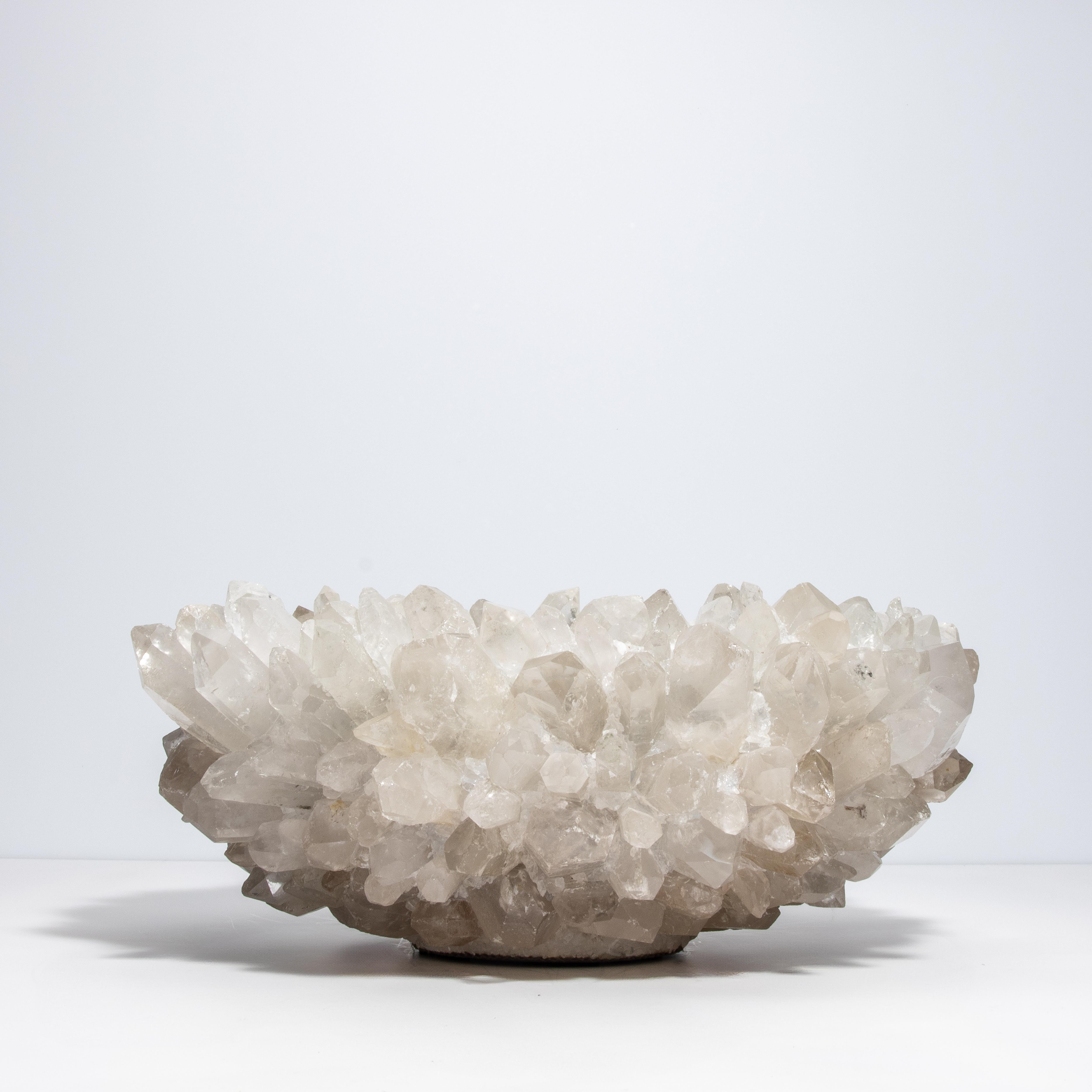 Contemporary Inside-Out Large Bowl in Clear Quartz