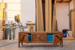 Inside-Out Largo Credenza TV Cabinet, Lacquer Walnut SALE LAST MONTH ON 1ST DIBS