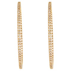 Inside - Out Prong Set 2.02 Carat Diamond Hinged Clip Hoop Earrings in 18K Gold