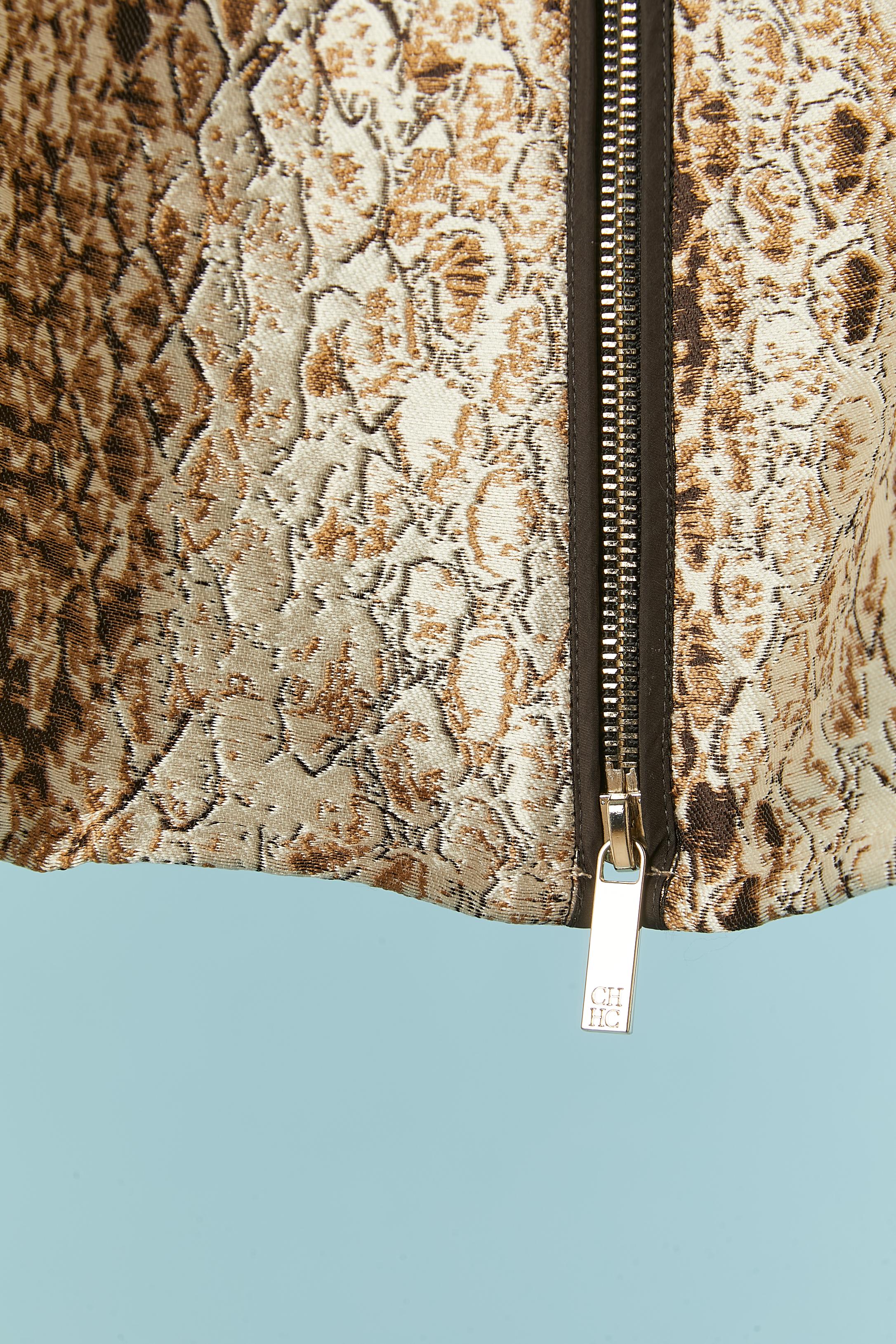 Inside out sleeveless cocktail dress with snake pattern CH Carolina Herrera In Excellent Condition For Sale In Saint-Ouen-Sur-Seine, FR
